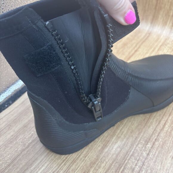 Helly Hansen Zip Up Rubber Scuba Water Fish Boot Black Rubber M 8.5 W 10 - Picture 7 of 10